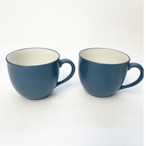2 Coffee Mugs‎ Noritake Colorwave Blue Stoneware 3" 10 oz Minimalist Modern